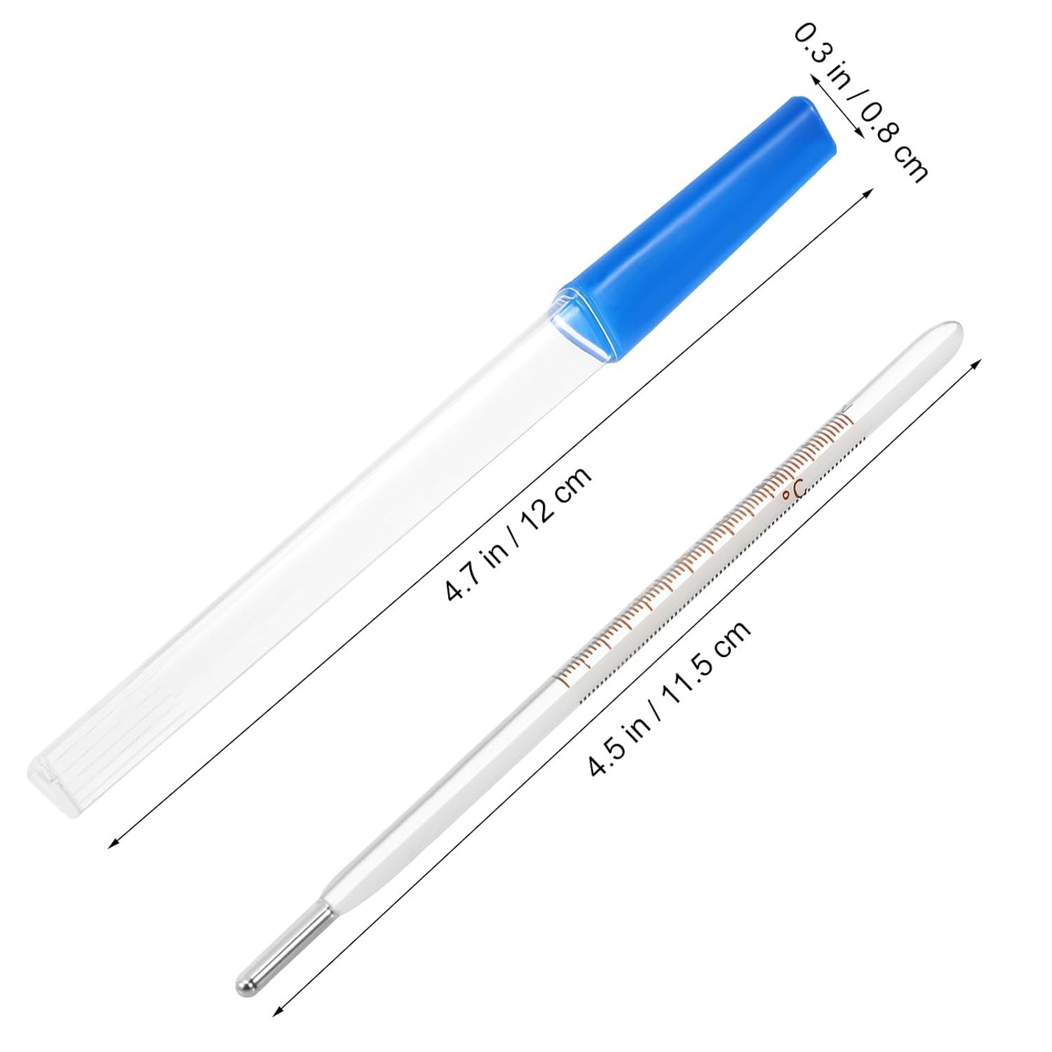 Glass Oral Temperature Measurement Classic Digital Blue