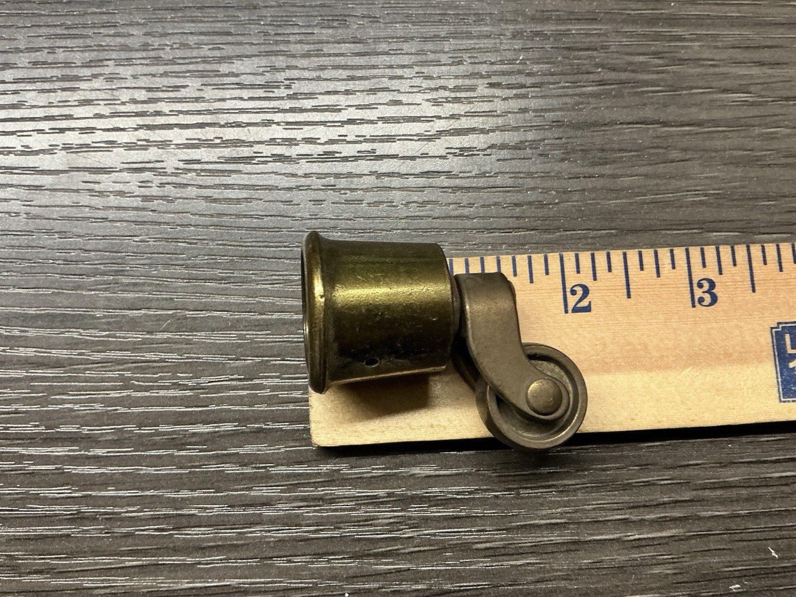 4 Brass Wheels Furniture Swivel Casters Fits 3/4” Diameter Tapered Leg NOS