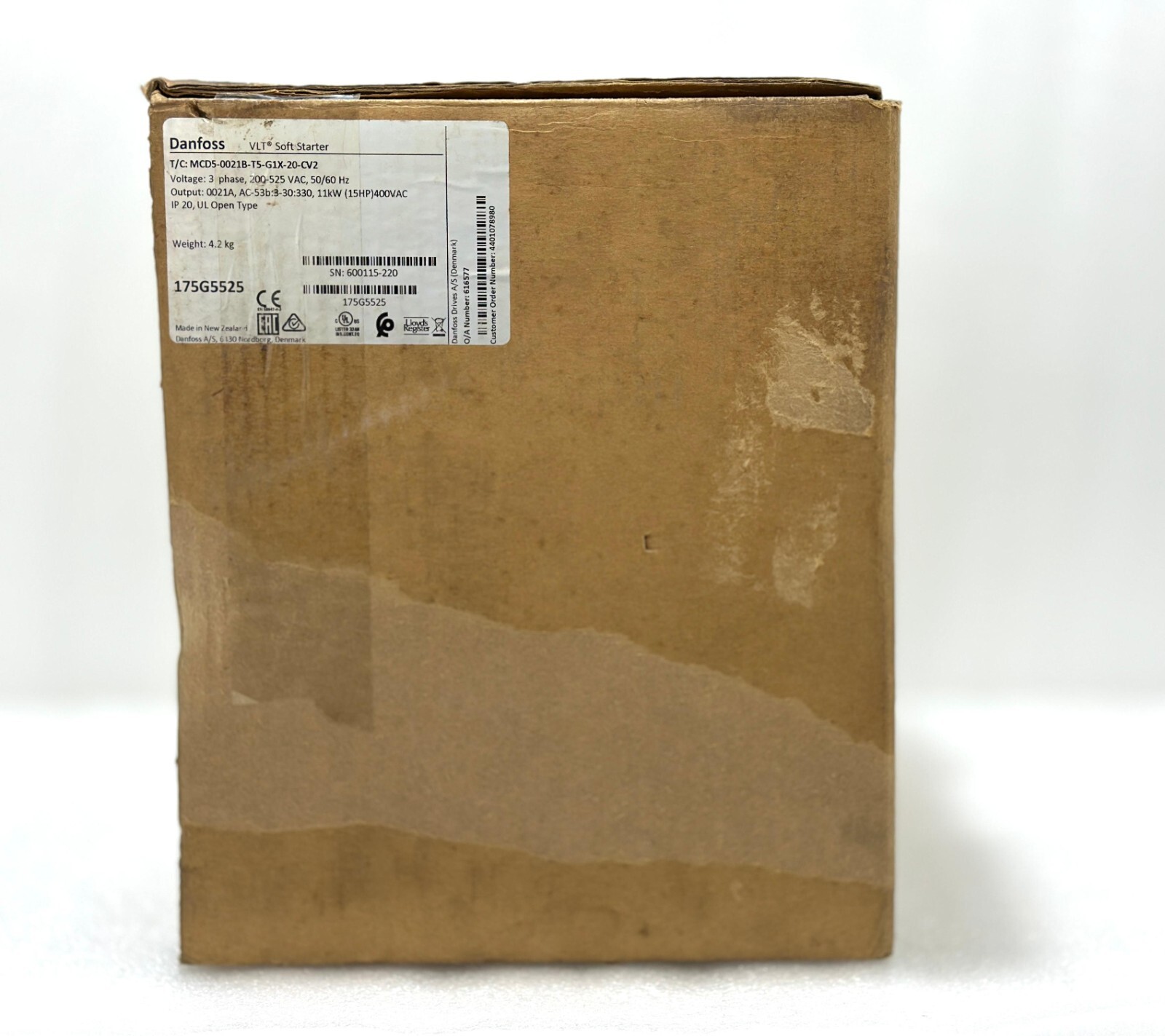 DANFOSS VLT SOFT STARTER 175G5525 MCD5-0021B-T5-G1X-20-CV2 11KW(15HP) 400VAC