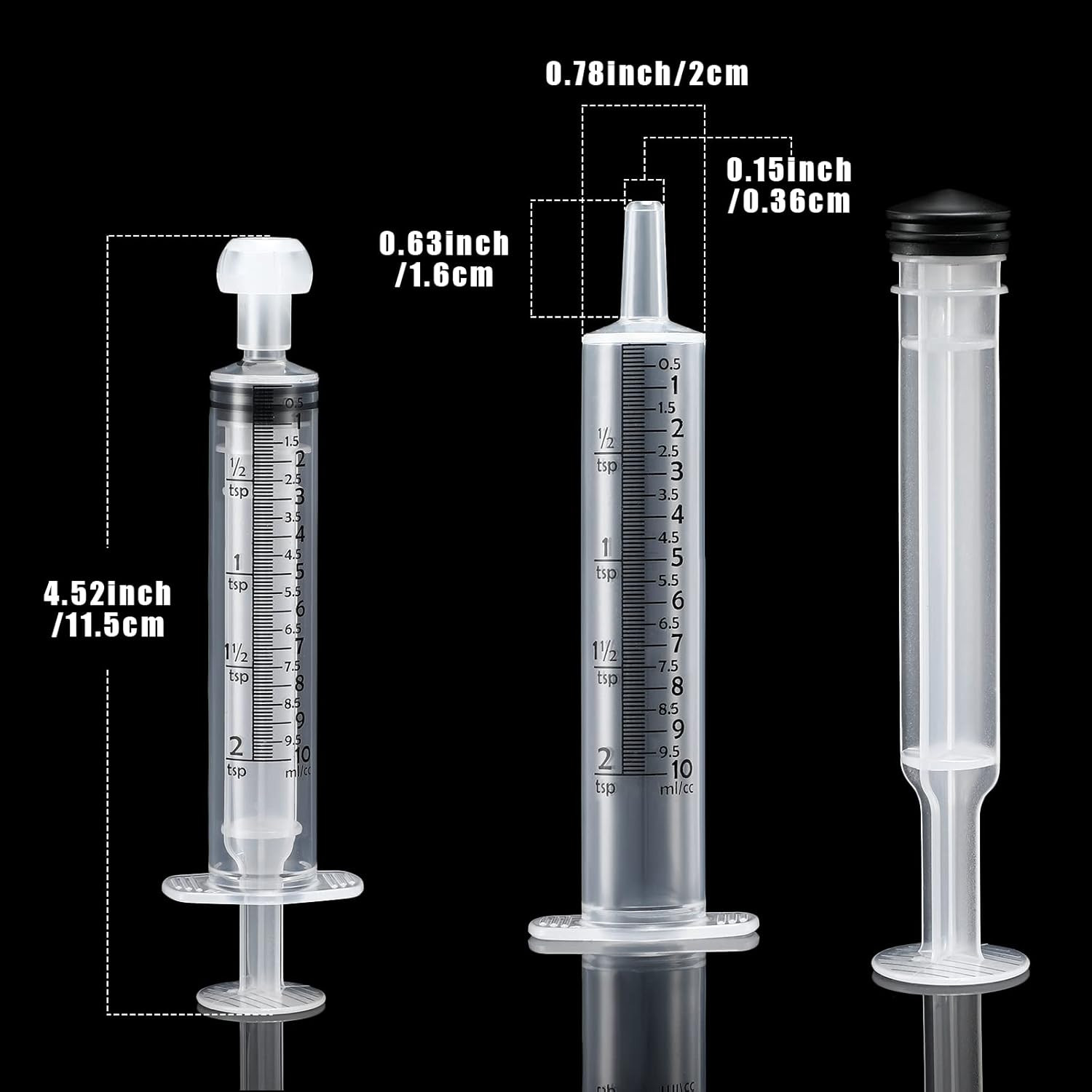 10 Pack Plastic Syringe Liquid Measuring Syringes without Needle for Epoxy Resin