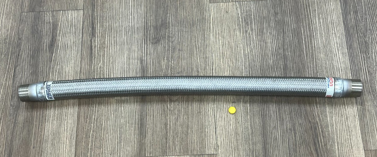 FLEX HOSES STAINLESS STEEL BRAIDED HOSE 1-1/4″ END HOSE DIA. 36″ LENGTH
