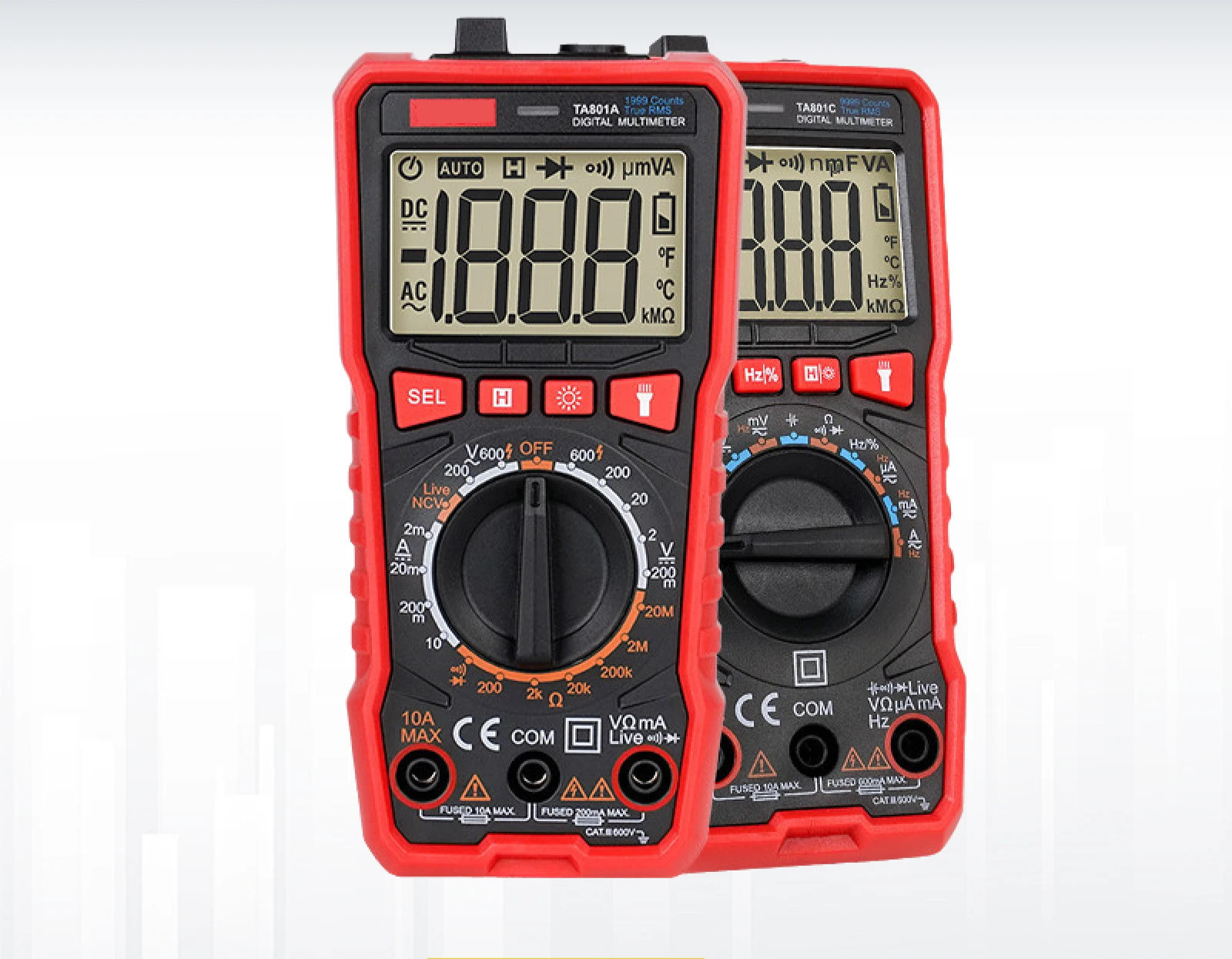 Digital Multimeter TA806 True RMS Auto Ranging AC DC Voltage Resistance Tester