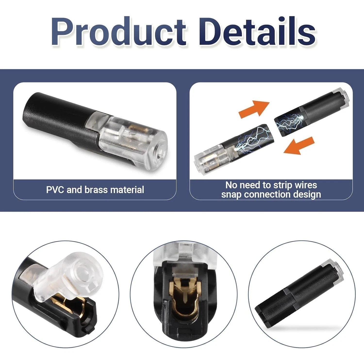 80 PCS Plug-In Quick Wire Connectors, Reusable Clamp Terminal Blocks for Cables