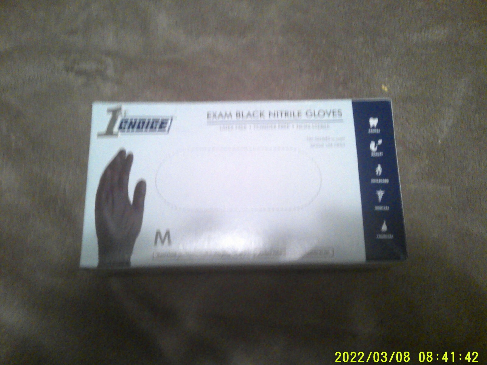 New Box of 100 Black Nitrile Powder/Latex Free Safety Gloves-Sz Medium-US Seller