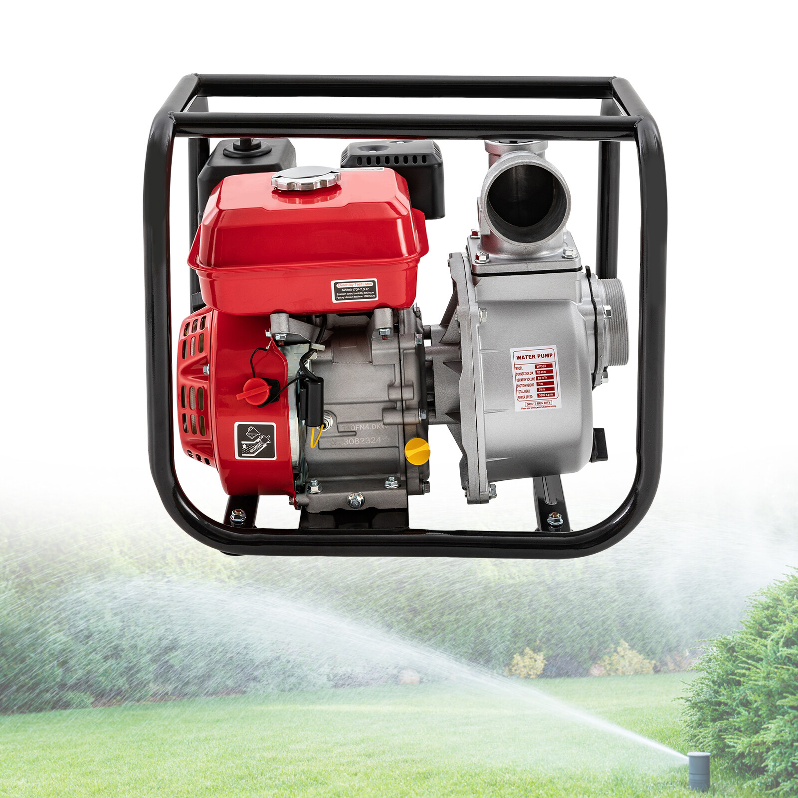 3″ Inch 7.5HP Gas Water Pump Gas-Power Garden Water Irrigation Transfer Pump