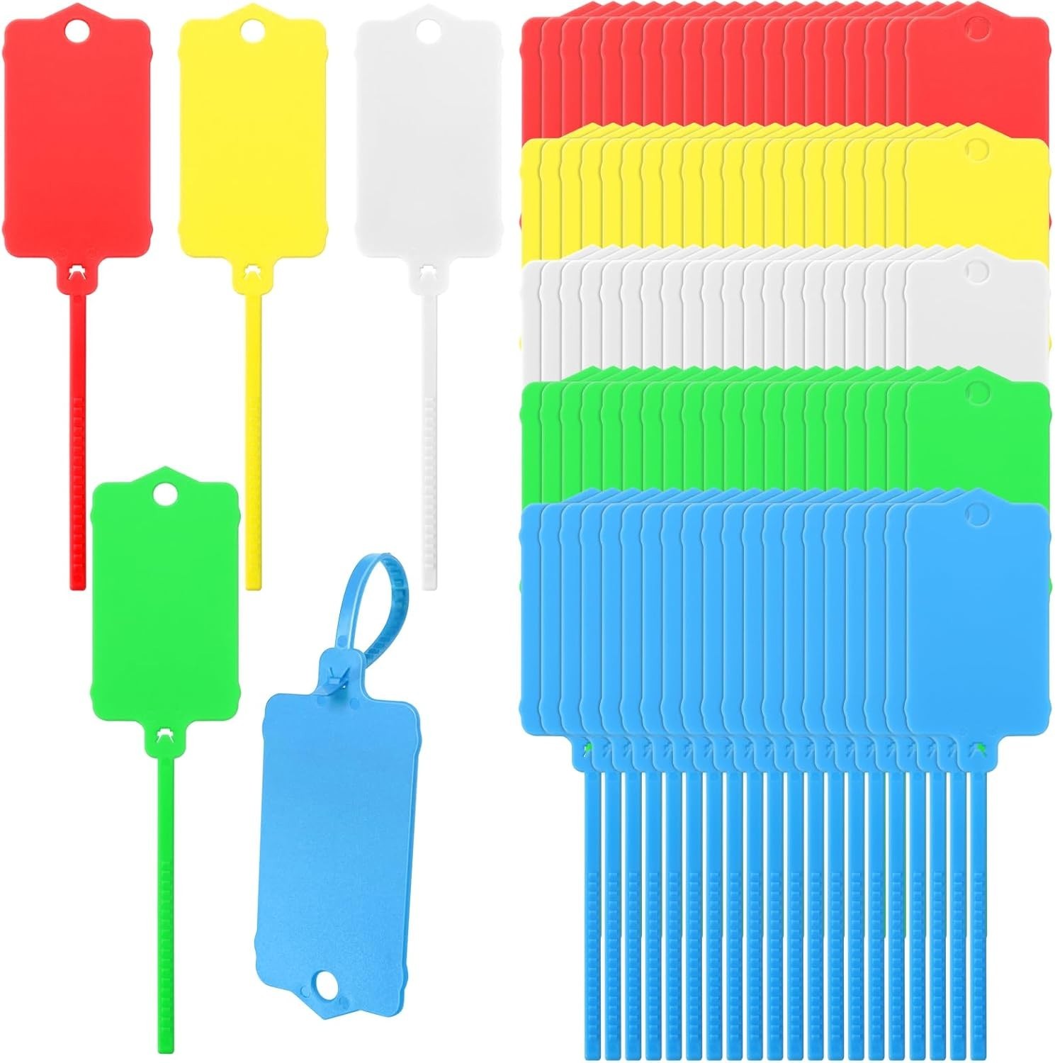 100 Pcs Plastic Shipping Tags Waterproof Self Locking Seal Tags Zip Ties