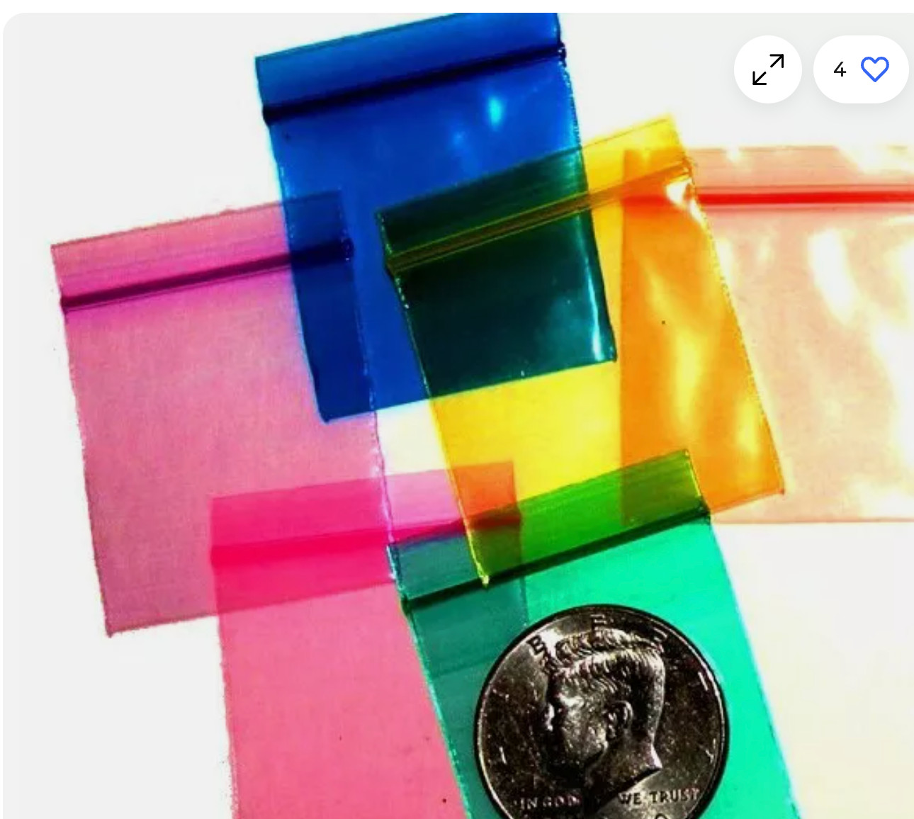 RAINBOW MINI ZIPLOCK BAGGIES 100ct PREMIUM QUALITY DIME BAGS 1.5″ x 1.5″