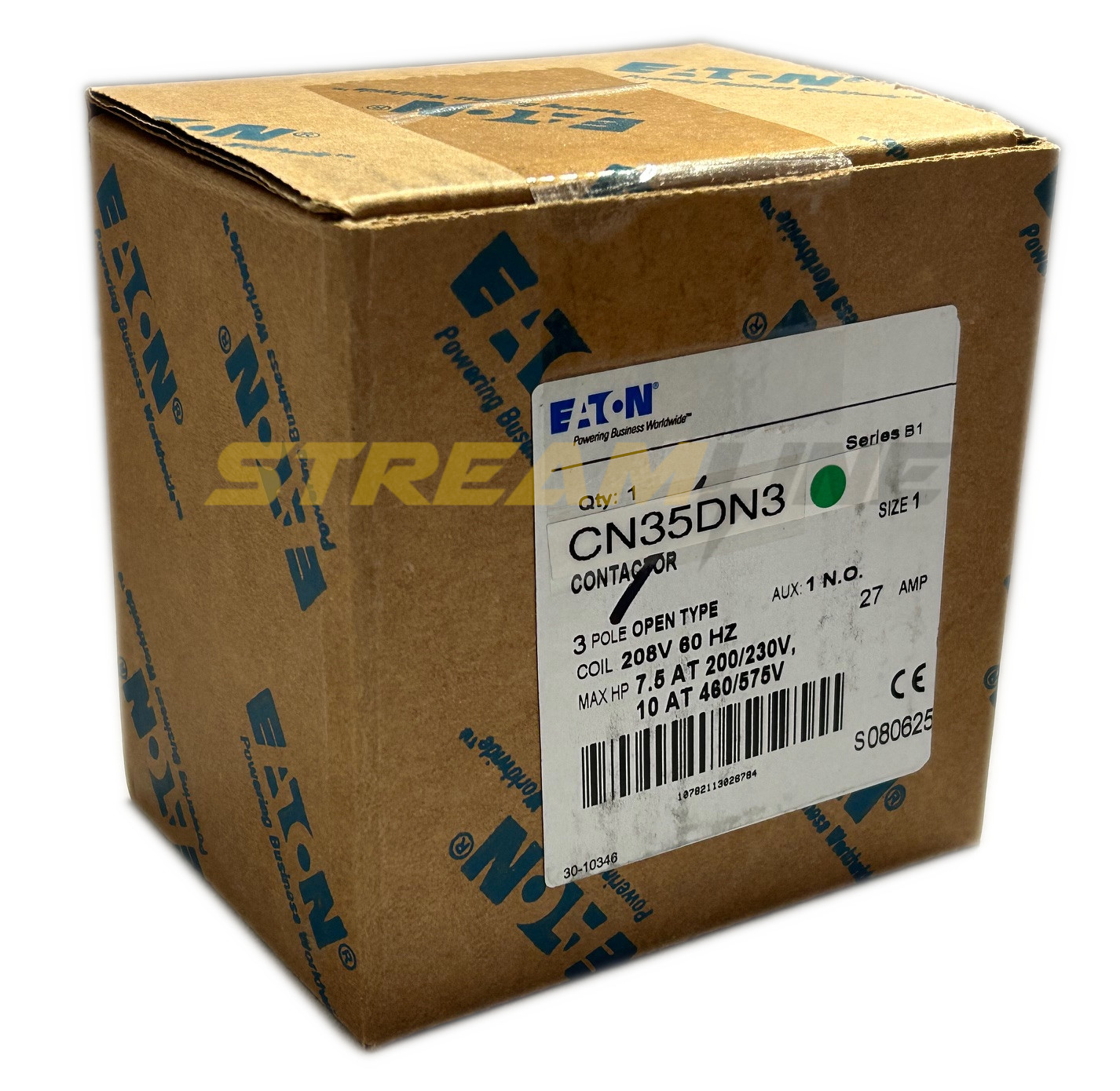 Eaton CN35DN3 Electrically Held Lighting Contactor, 30 Amp, 3-Pole, 208V Coil