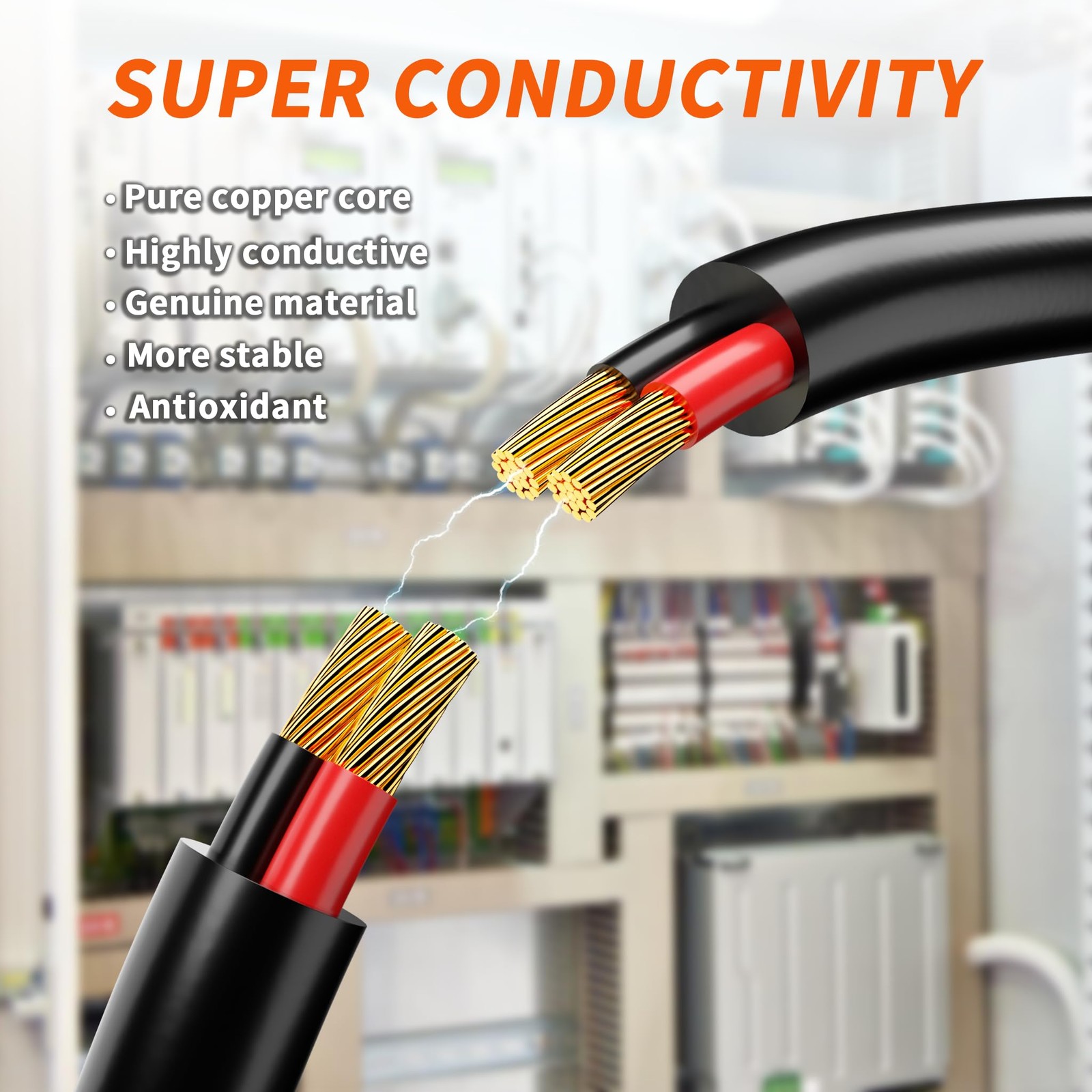50FT 18 Gauge Wire 2 Conductor,18 AWG Copper PVC Cable,2 Core Flexible Extens