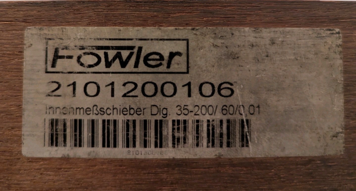 Fowler Digital Caliper 35-200mm 0.01mm Ultra Cal II RS232 SPC Output 2101200106