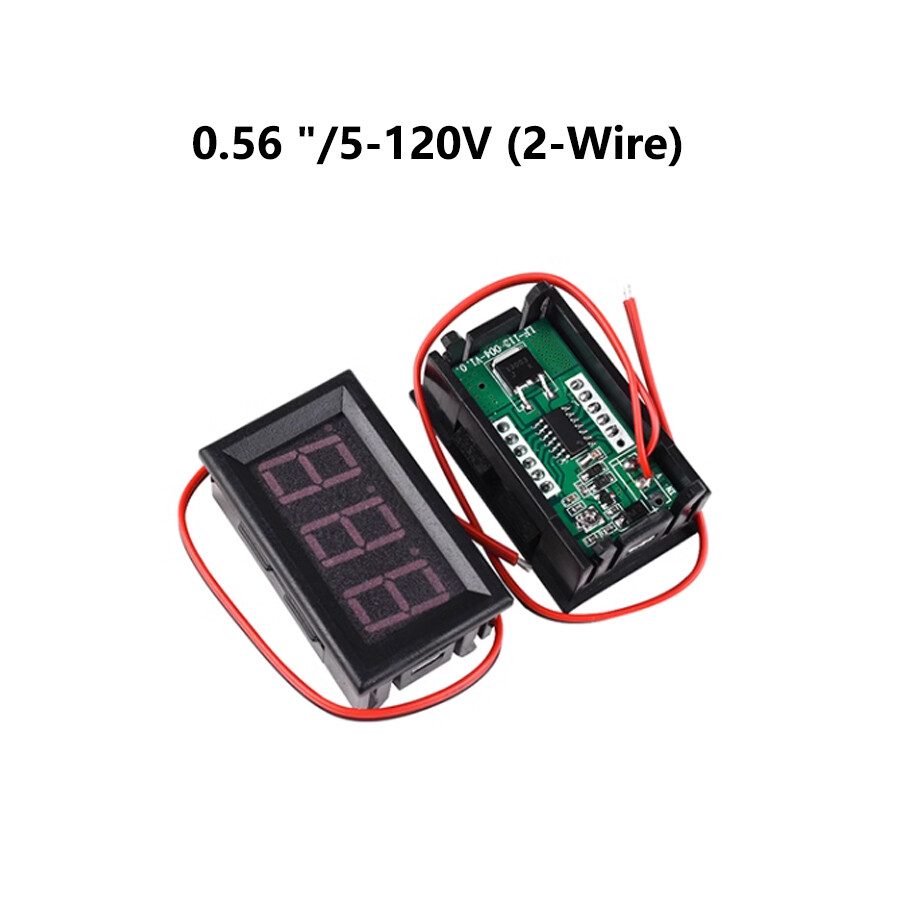 0.36″ 0.56» 2/3Wire DC 0-120V Voltmeter LED Panel 3-Digit Display Voltage Meter