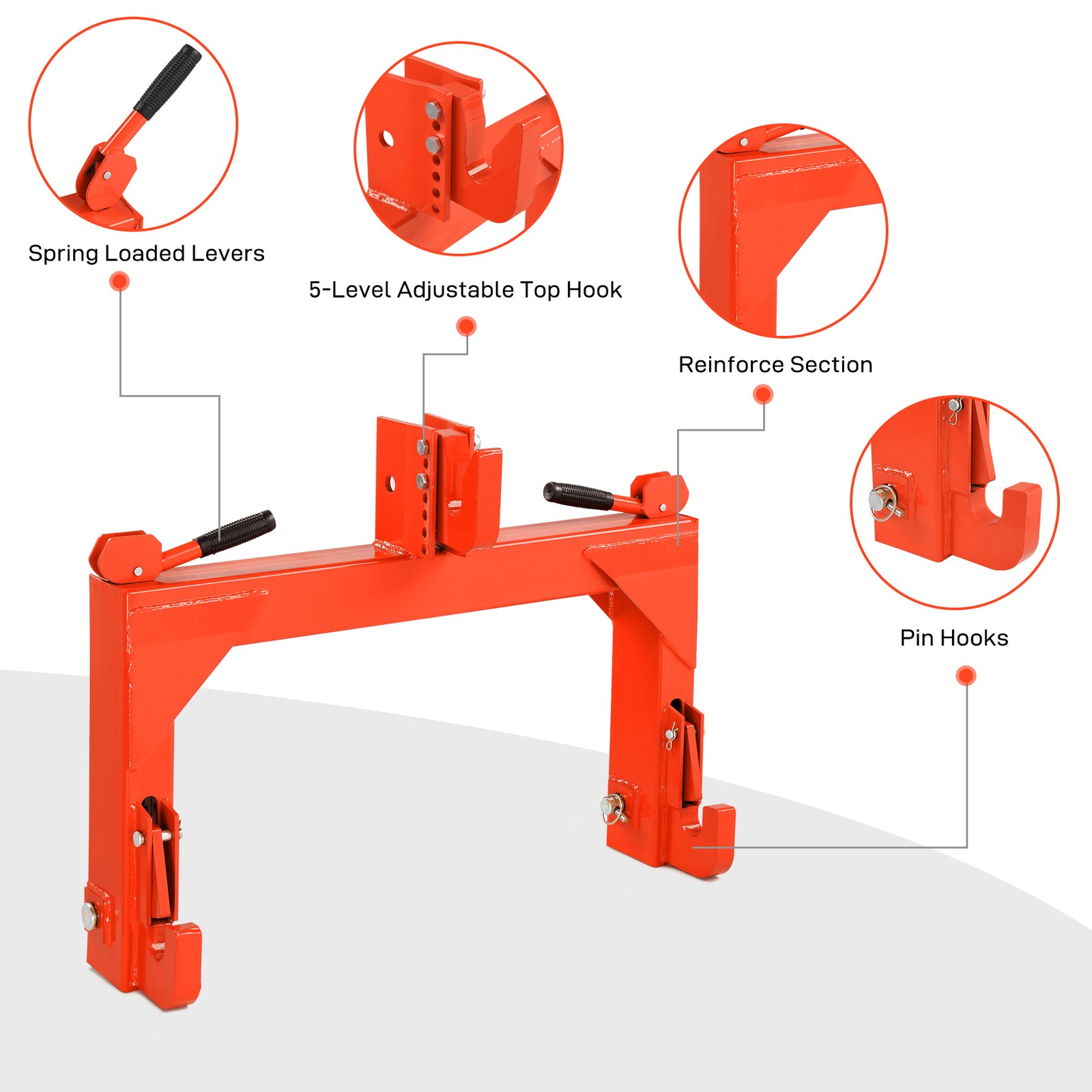 3 Point Quick Hitch Adapter Attach For Category 1 & 2 Cat 1 Cat2 Tractor 3000lb