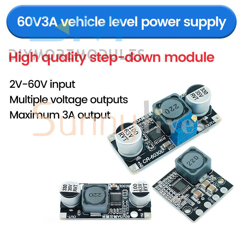 DC2-60V to DC 2-34V Step Down Buck Voltage Regulator Power Adapter Converter New