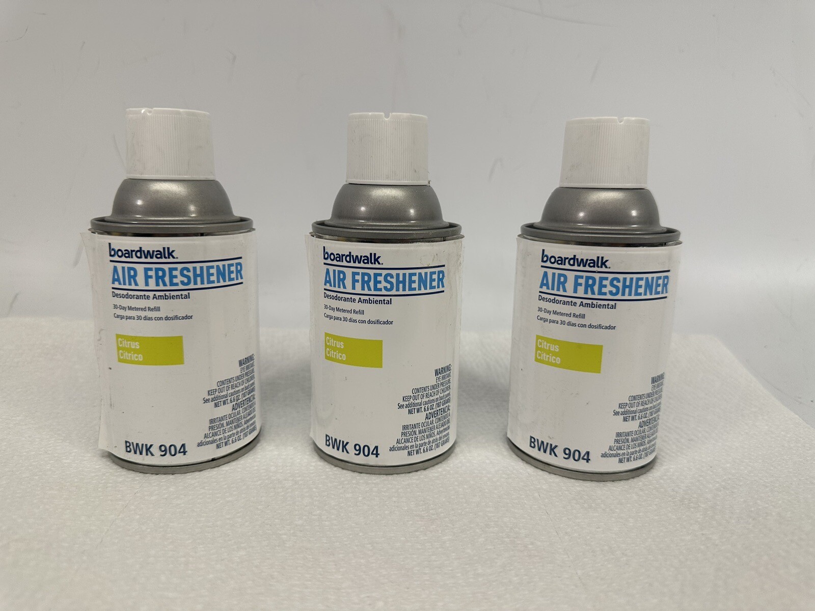 Set of 3 Boardwalk 904 Metered Air Freshener Refills Citrus Sunrise 6.6 OZ