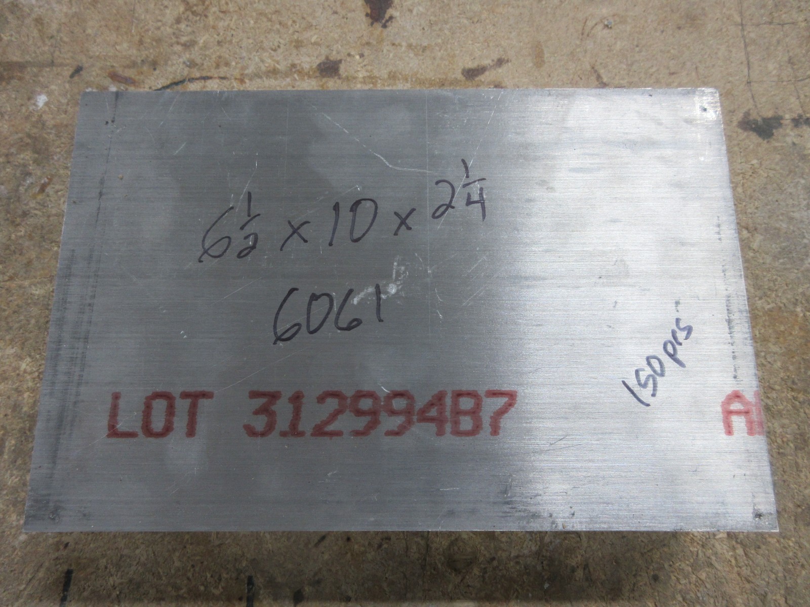 6061 Aluminum Block 6.5″Wide 9 7/8»Long 2 1/4Thick