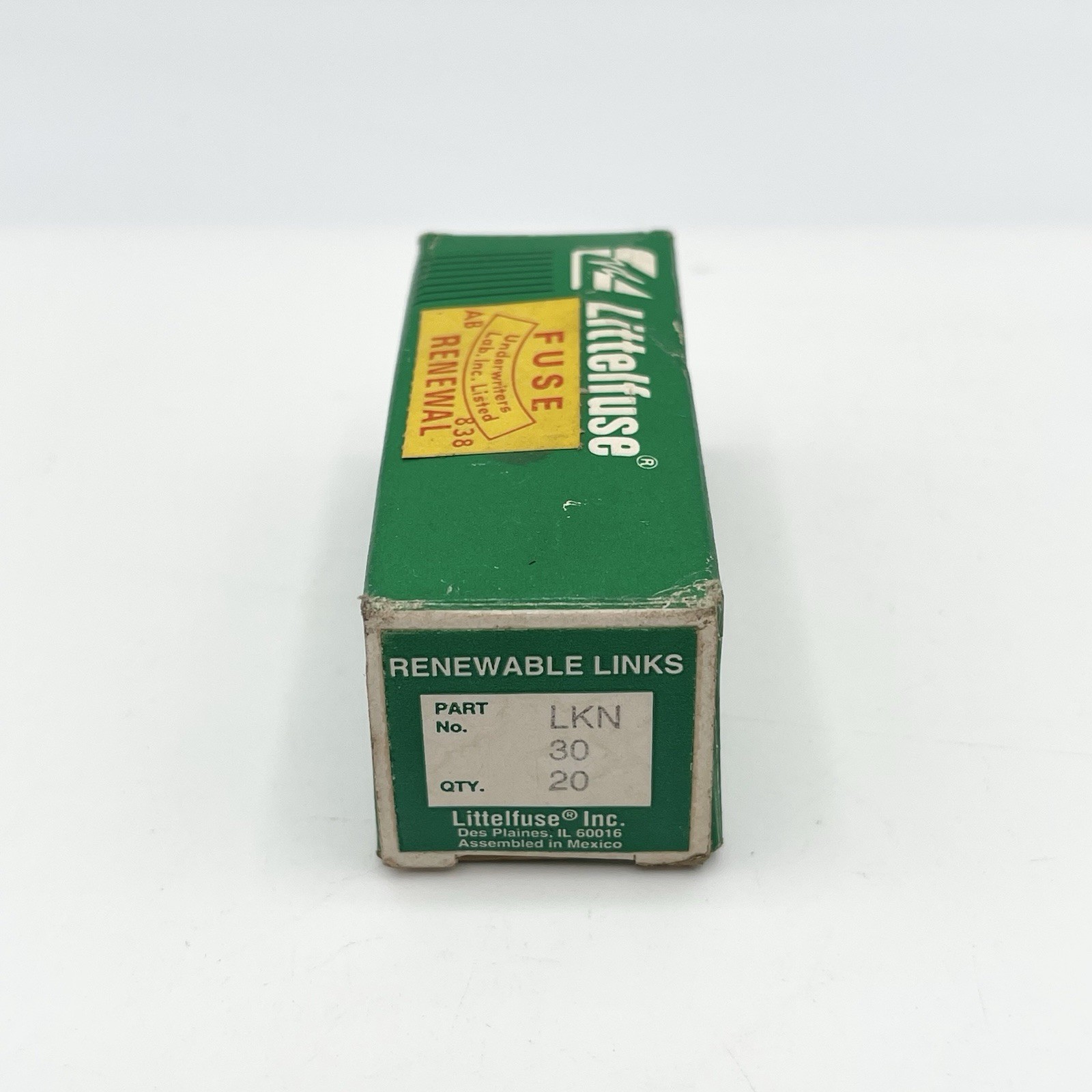 Littelfuse LKN 30 30A 250V Class H Fast Acting Renewable Fuse Link 1 Box of 20