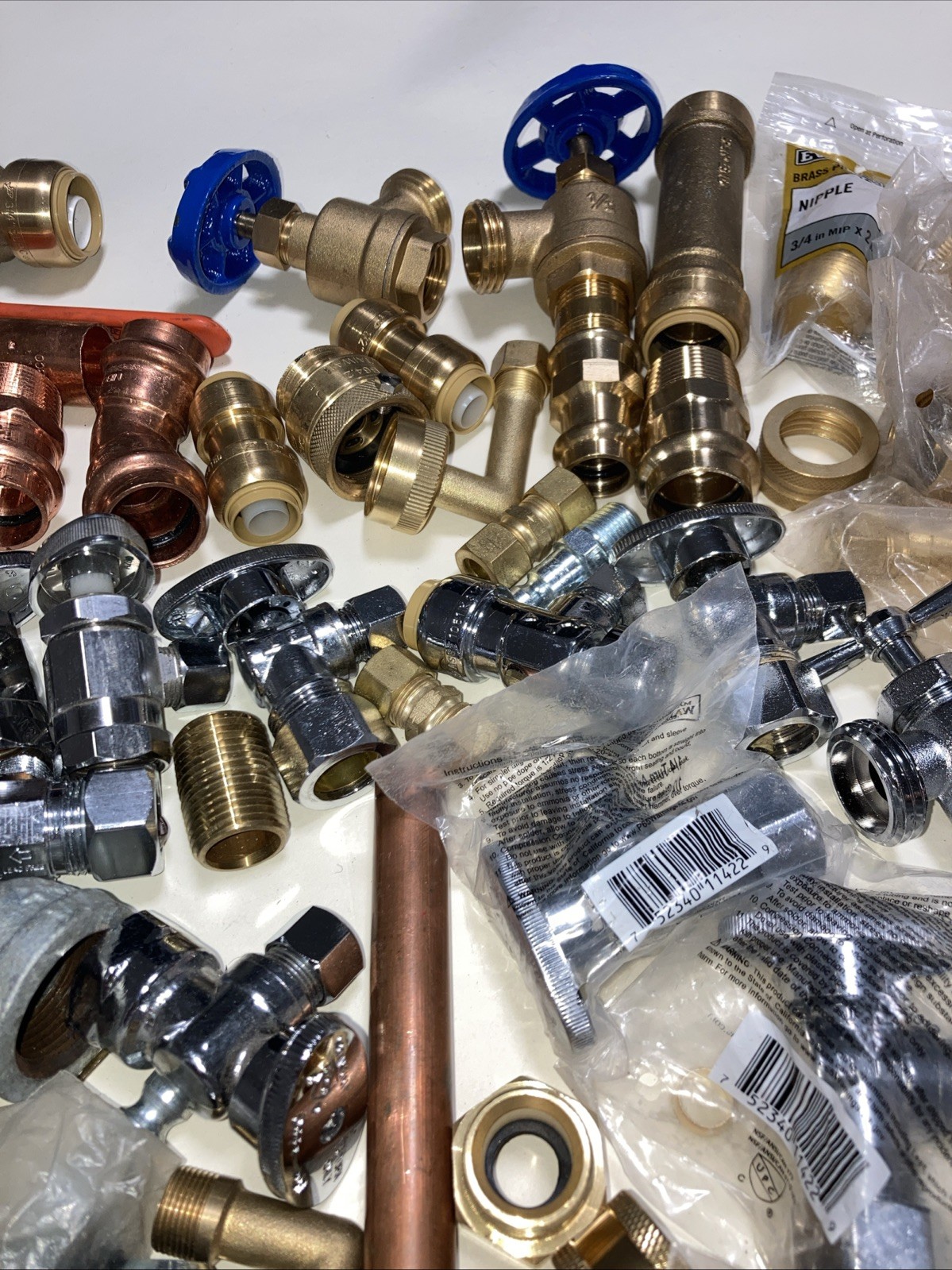 Shark Bite Mixed Fittings, Elbows, Valve, Hose brass, copper, & galvanized steel