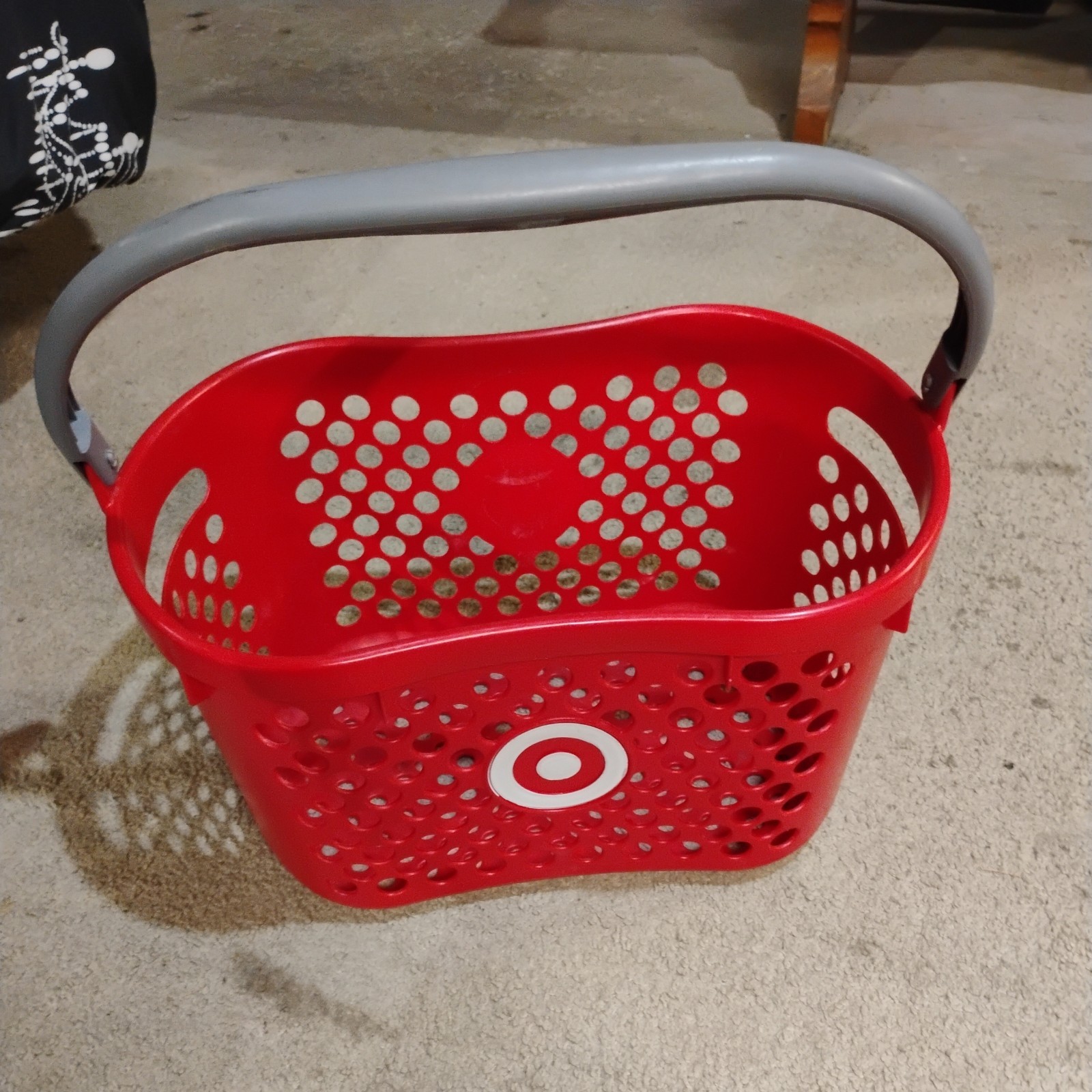 TARGET Red Shopping Basket With Logo. Gray handle and in excellent condition