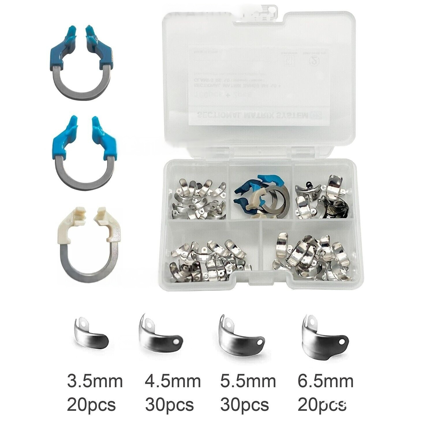 Dental Matrix Bands Ring Sectional Matrice Clamp Wedges Fit Palodent V3 System