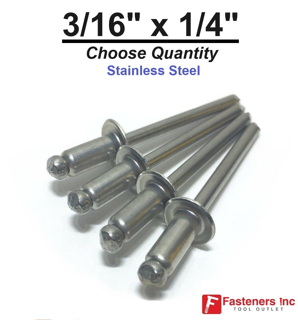 POP Rivets ALL Stainless Steel 6-4 3/16 x 1/4 Grip (Choose Quantity)