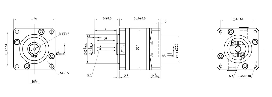 OYOSTEPPER Nema 23 Planetary Gearbox 5:1 Gear Reducer 8mm Input Shaft CNC
