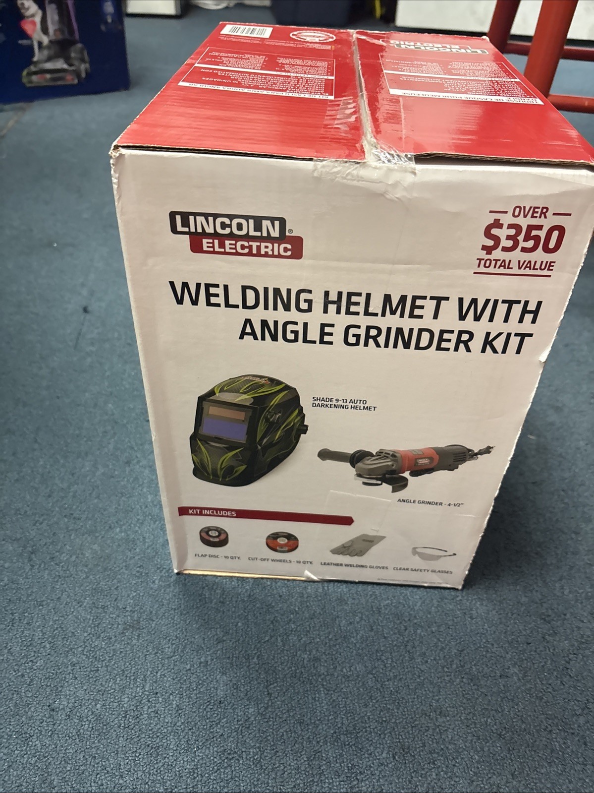 Lincoln Electric Welding Helmet with Angle Grinder Kit K5594-1 -NEW FAST SHIP