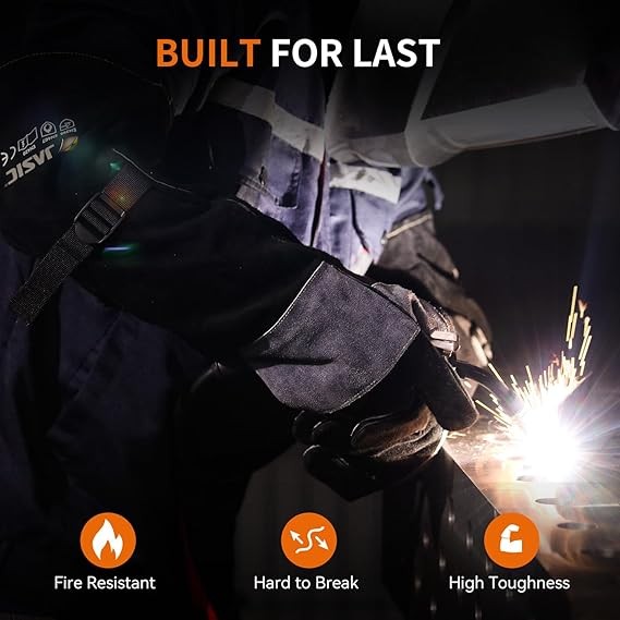 JASIC Stick/MIG/Cutting Welding Gloves Heat/Fire Resistant Durable for Welder
