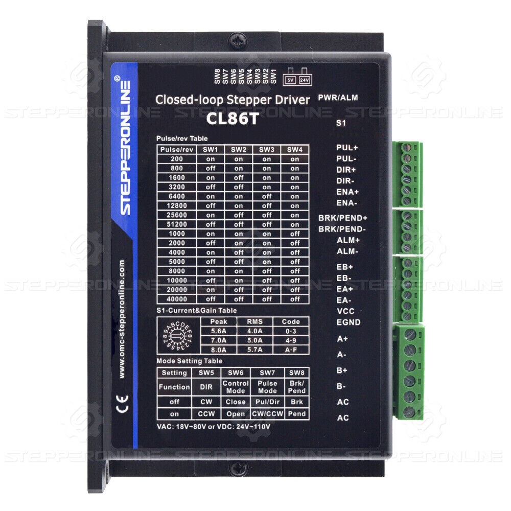 Nema 34 Closed Loop Stepper Motor 4.8Nm/9Nm/12Nm Stepper Motor Driver CL86T Kit