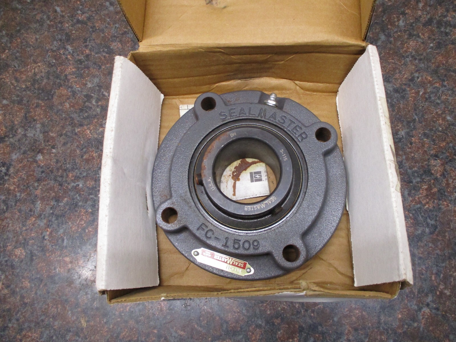 SealMaster MFC-31 Piloted Flange Mount Bearing 1-15/16″ 4-Bolt FREE SHIPPING