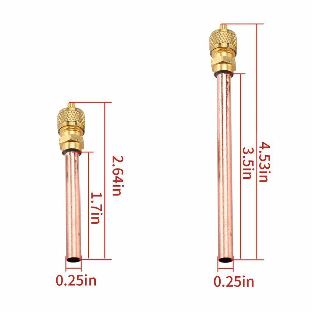 20x Service/Access Valve 1/4″ SAE *1/4″ OD *2.75″ Stem Core AC Refrigeration Kit