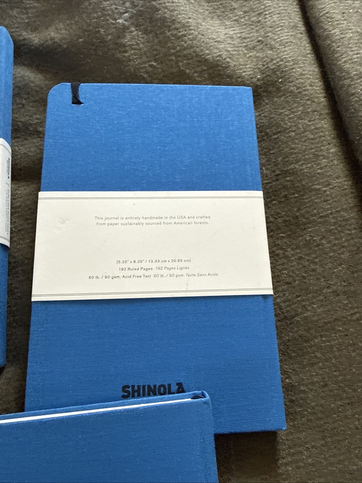 4 – Shinola Detroit Ruled Hard Linen Journals – Blue – Unused – Advert Logo