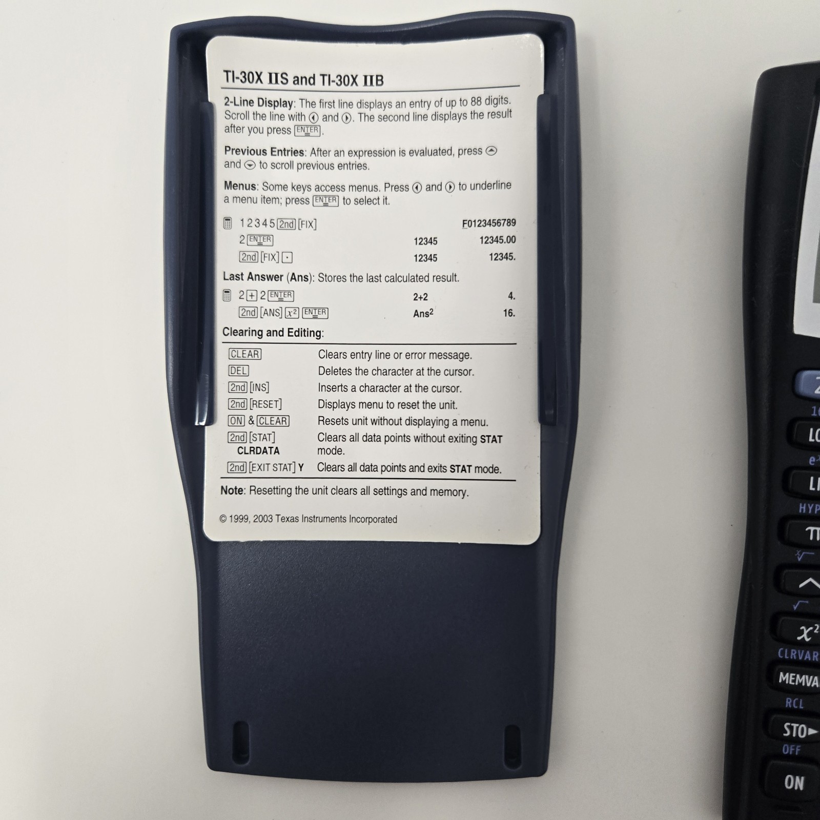 Texas Instruments TI-30XIIS Scientific Calculator, Black w/ Blue Accents Works ✅