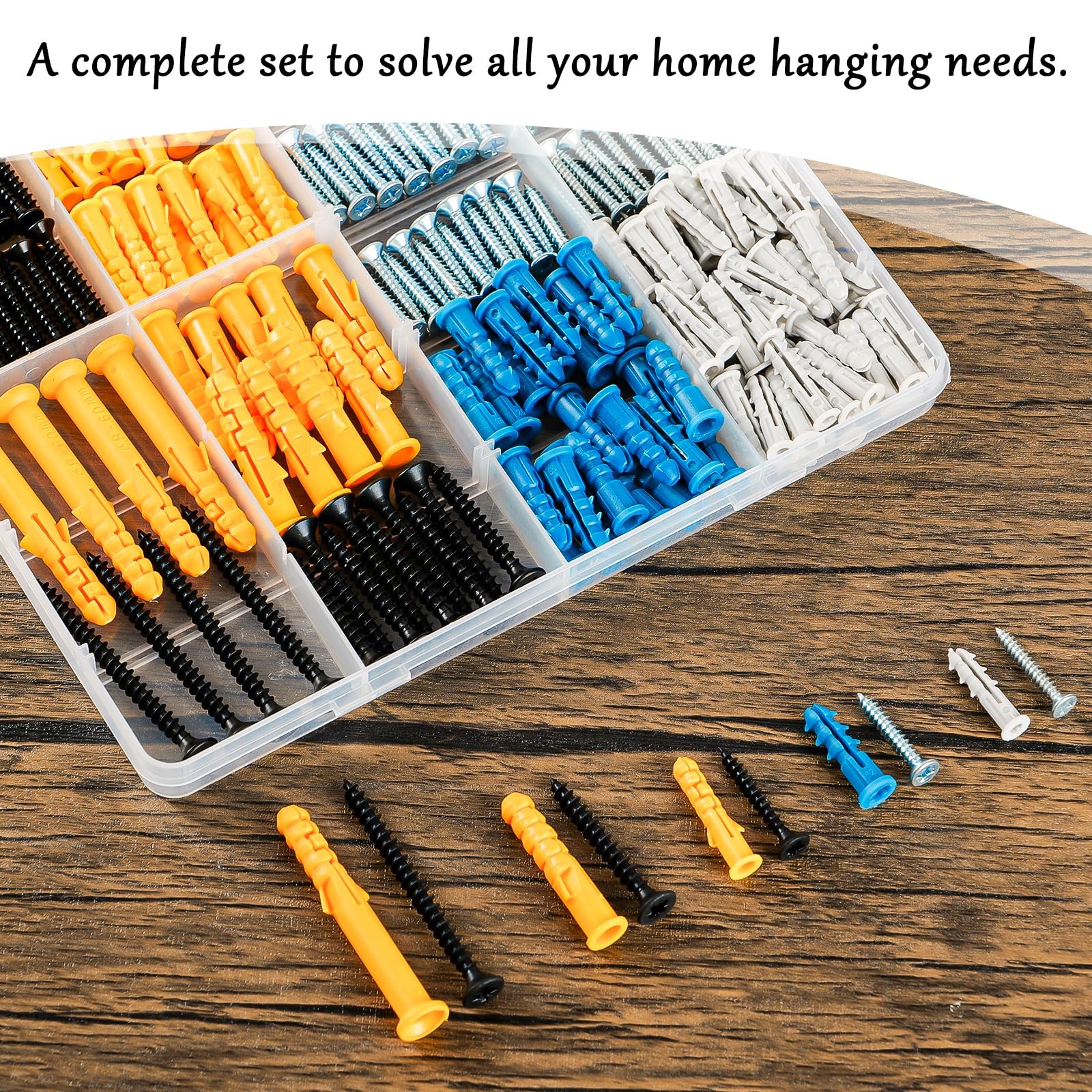 270Pcs Wall Anchors And Screws Assortment Kit For Drywall Concrete Picture Frame