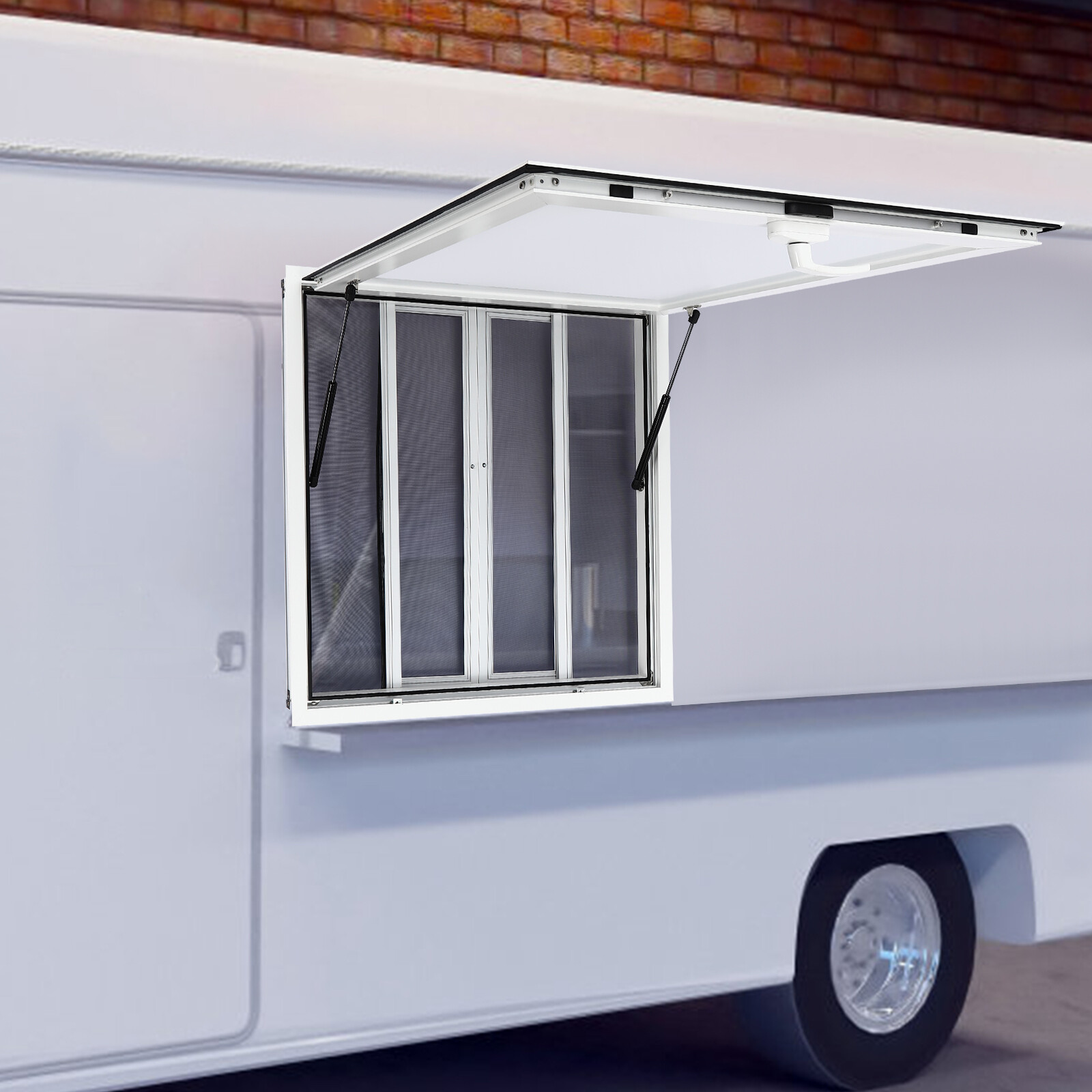 36″L x 36″W Concession Stand Serving Window Food Truck Service Awning w/ Hooks