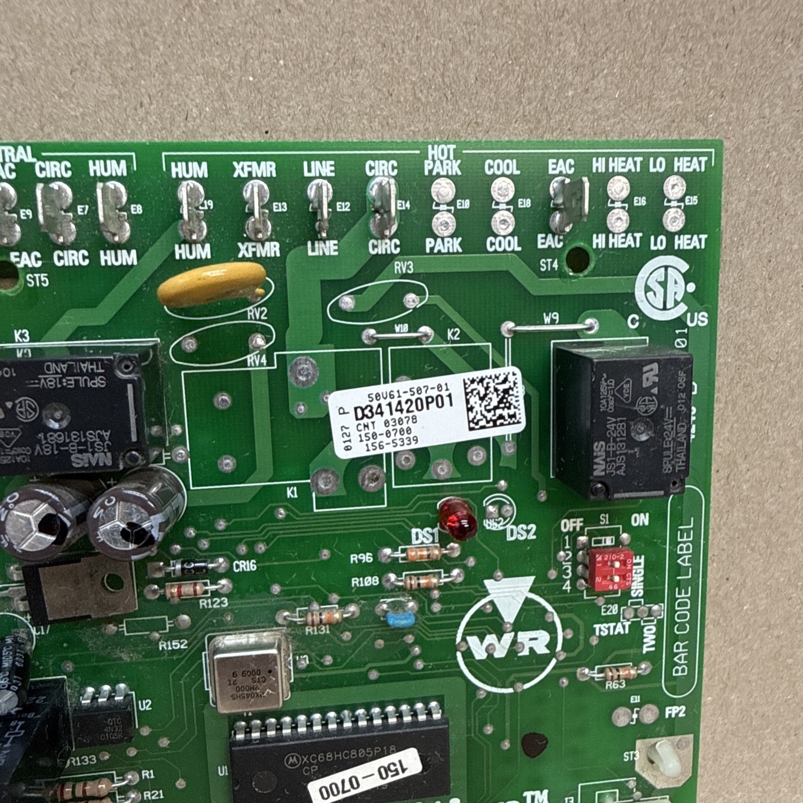 TESTED🔥 50V61-507-05 TRANE White Rodgers Furnace Control Board D341420P01