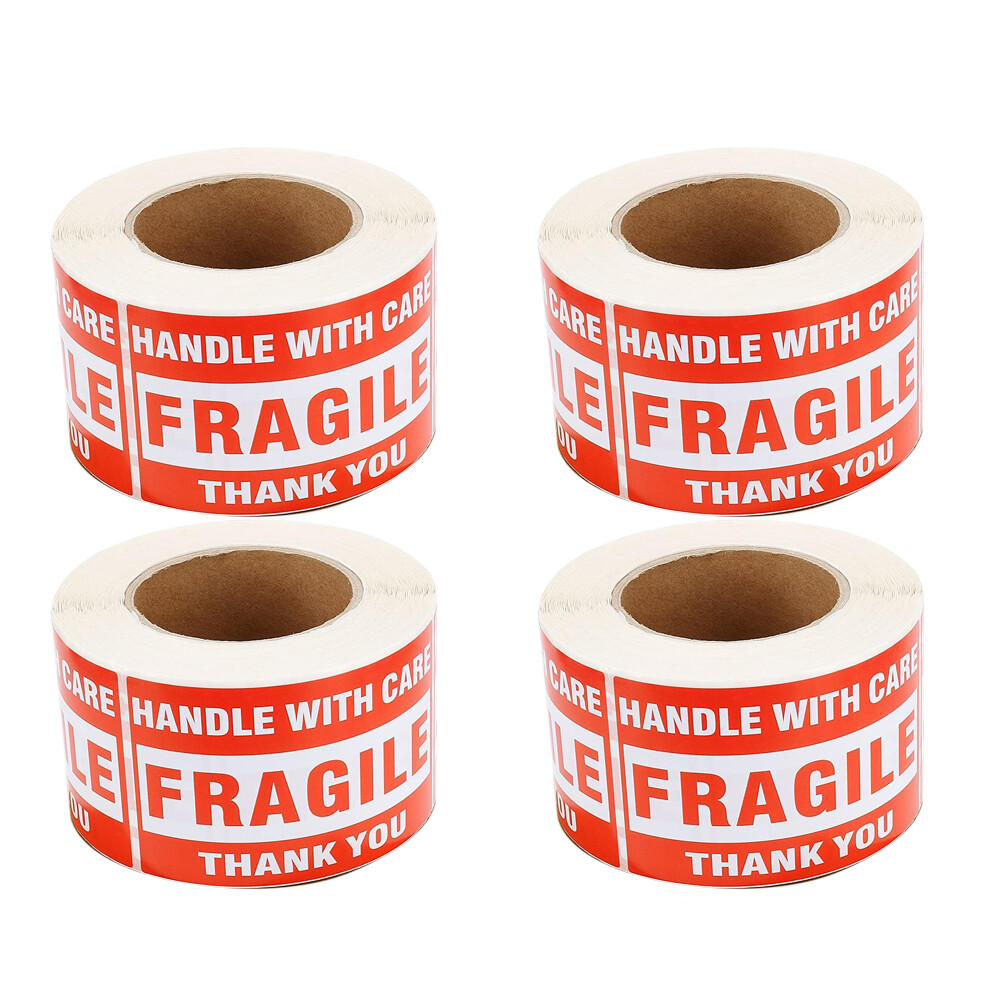 4Rolls 500/Roll 3×5 Fragile Stickers Handle with Care Thank You Shipping Labels