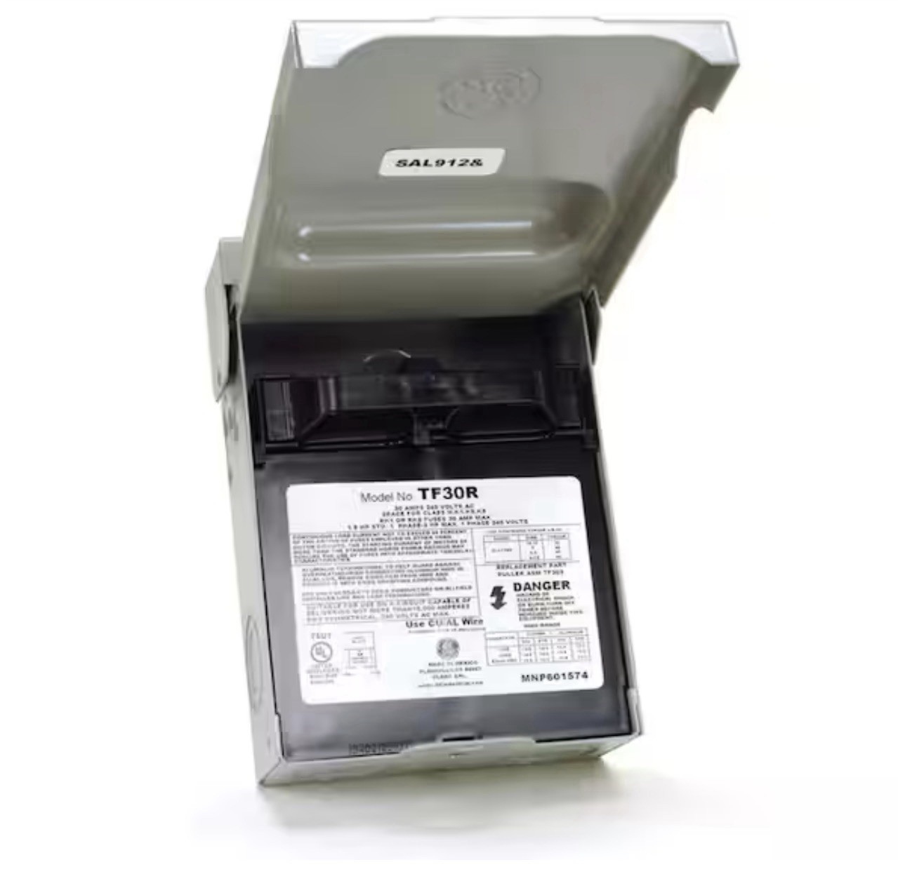 GE TF30RCP 240V 30A AC Disconnect Safety Switch – Gray