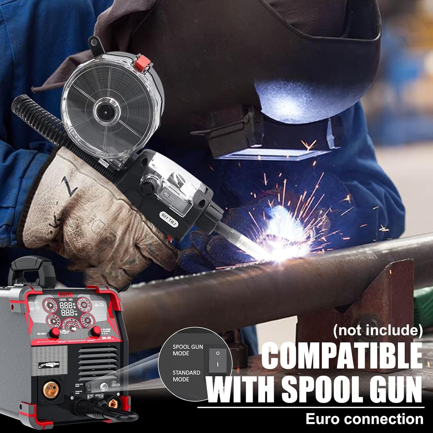 AWT MIG Welder, 200A, 110/220V 8 in 1 Aluminum Multi Process Welding Machine