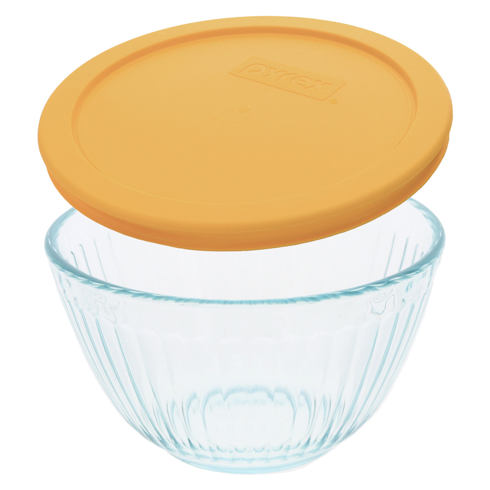 Pyrex 7401 3-Cup Sculpted Glass Mixing Bowl & 7401-PC 3 Cup Lemon Drop Yellow L