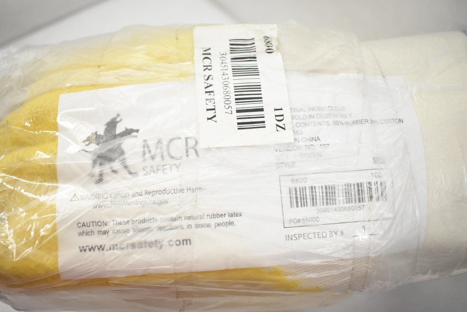 MCR Safety 6860 Rubber Latex Palm Coated Cotton Work Gloves 1 Dozen 12 Pairs