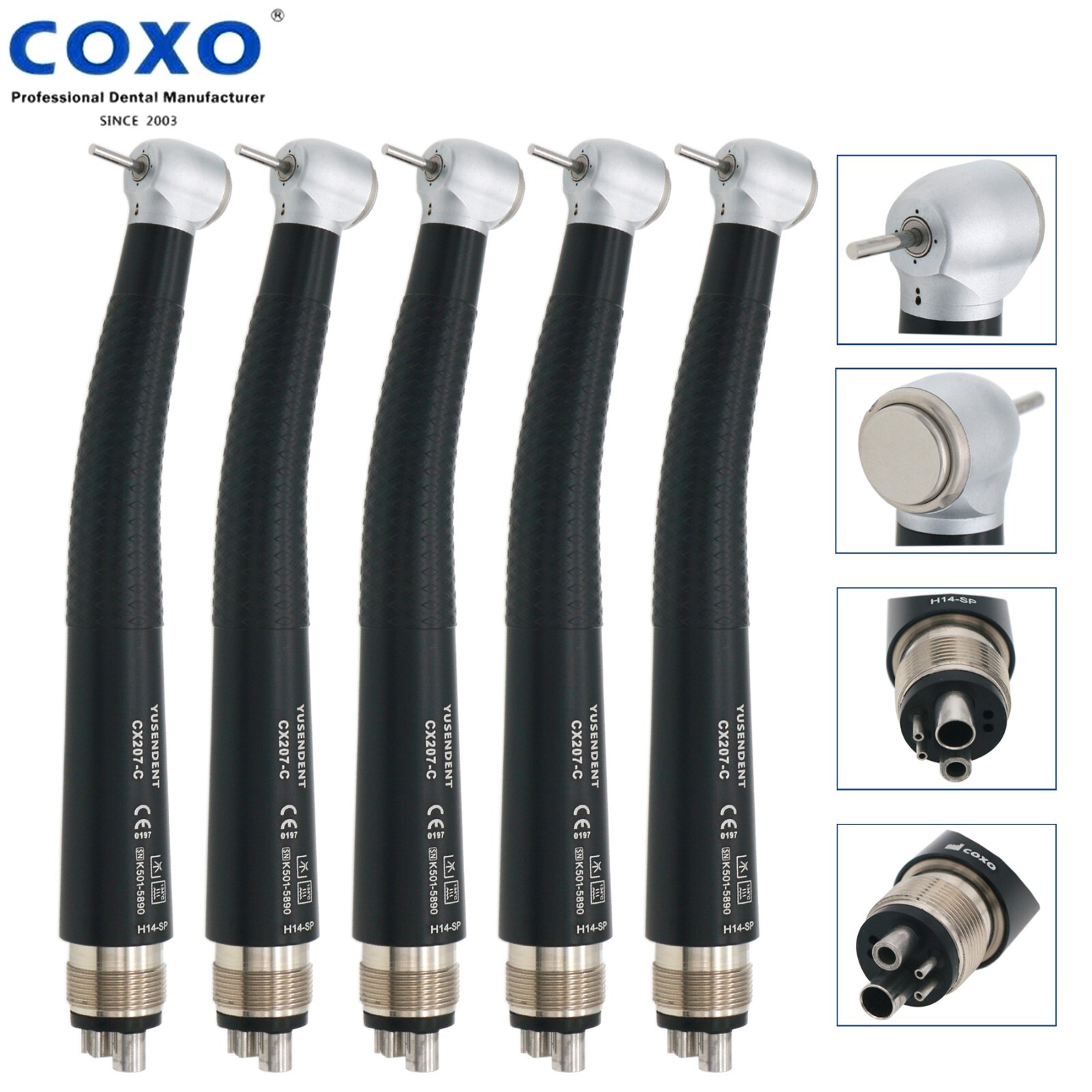 NSK PANA MAX Style COXO 4 Holes Dental Handpiece Push Button High Speed Black