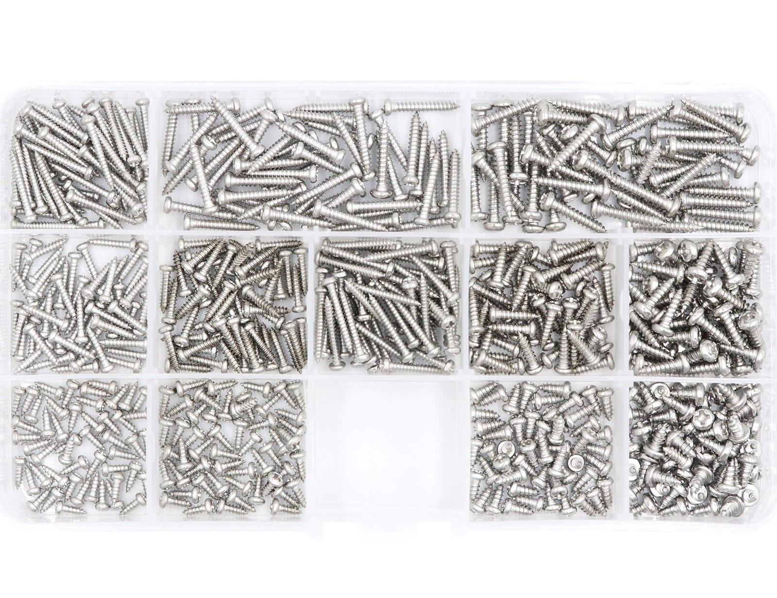 600pcs M2, M2.2, M2.6, M3 Pan Head Self-Tapping Sheet Metal Screw Assortment …