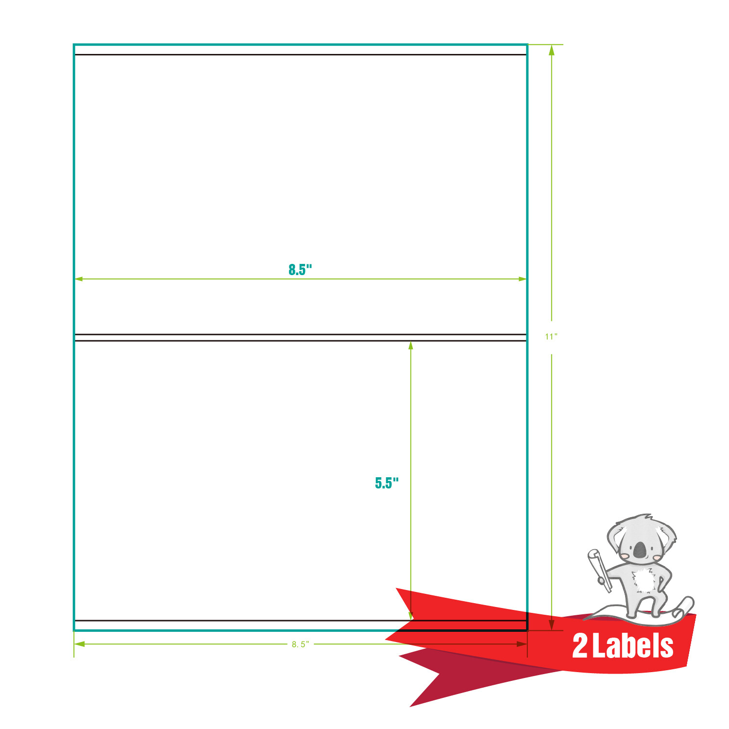 110 Sheets 220 Half Sheet Shipping Labels 8.5 x 5.5 Self Adhesive 200 + 20 EXTRA