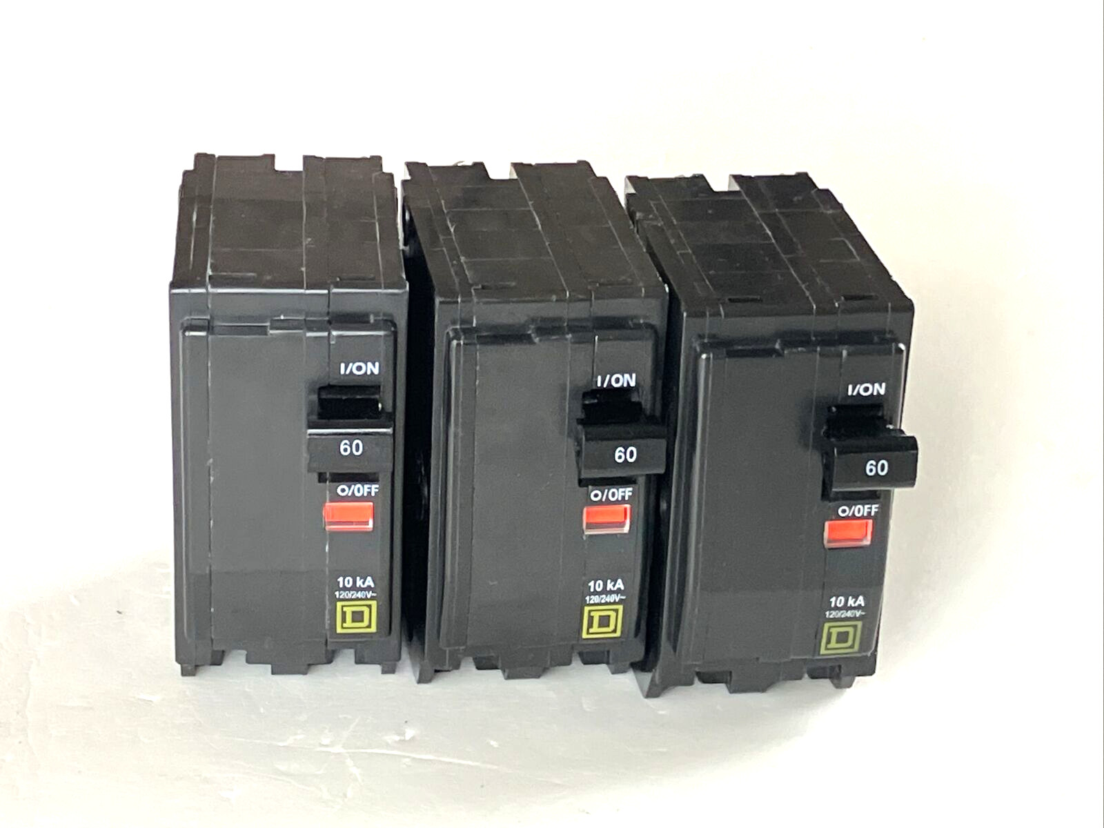 Square D Circuit Breaker QO 60A 2 pole 120/240VAC 10kA Yellow «D» QO260 used