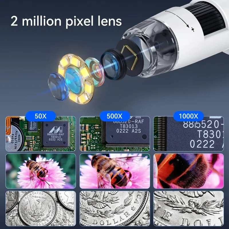 1000X Digital Microscope 4.3in LCD 1080P Coin Soldering Electronic Repair