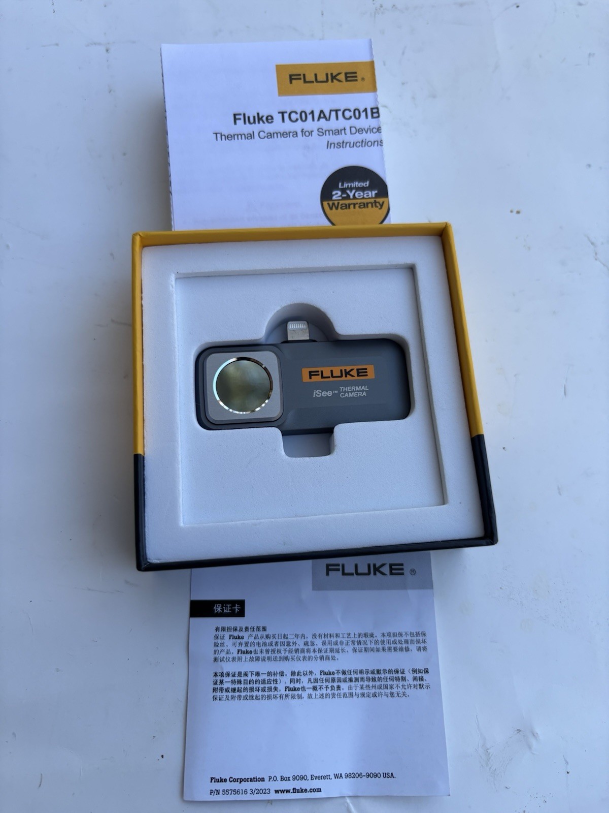 Fluke TC01B-25HZ iSee Mobile Thermal Imager for iOS, 25 Hz, Lightning