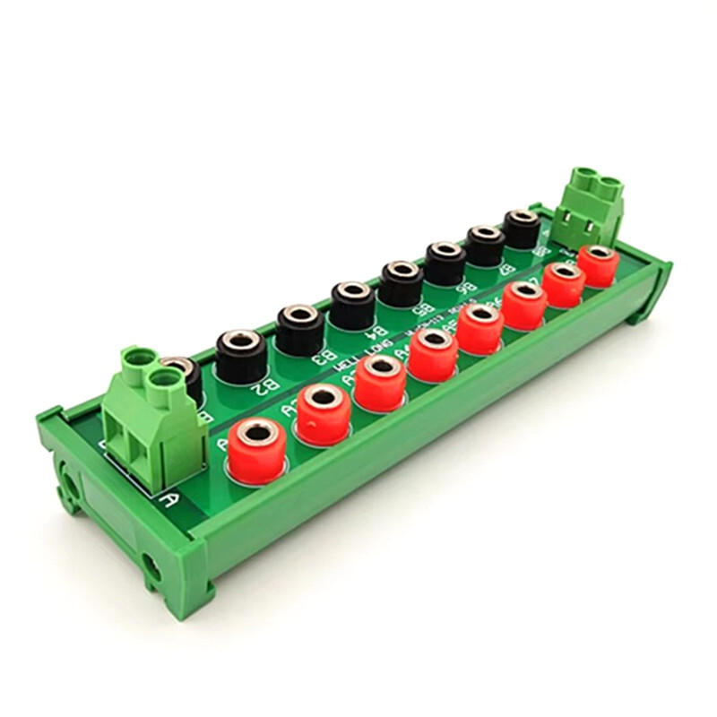 DIN Rail Mounting DC Power 2 x 8-Bit Banana Jack Power Distribution Module.