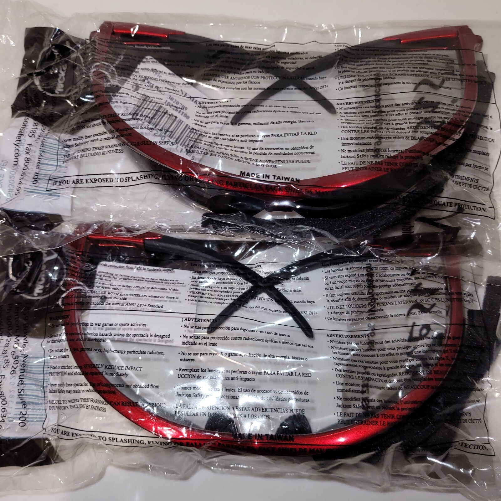 TWO PAIR Jackson Safety Nemesis Inferno #3020709 Red Frame/Smoke Lens -SEALED