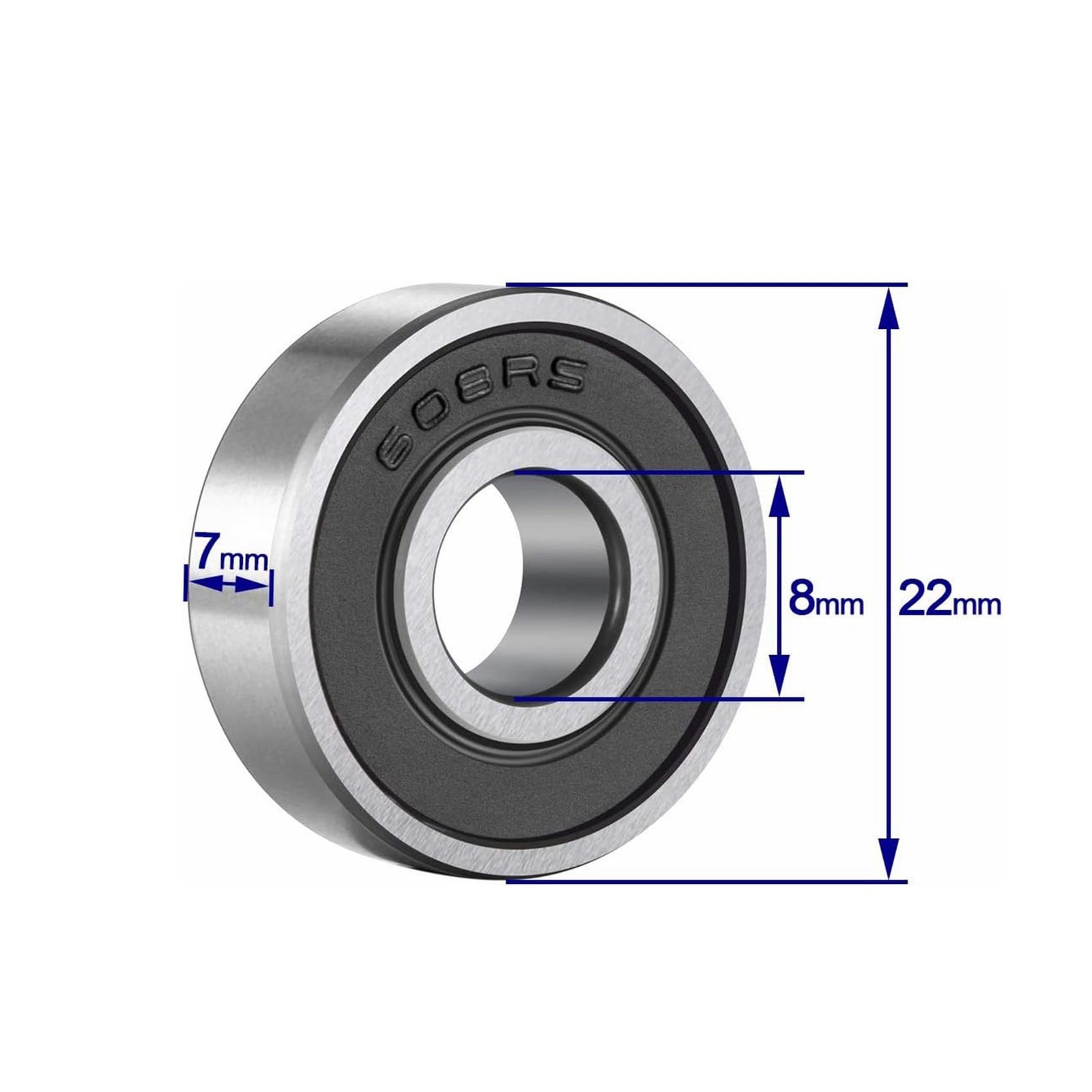 YAMASO 20 Pcs 608 2RS Ball Bearings – Bearing Steel and Double Rubber Seal
