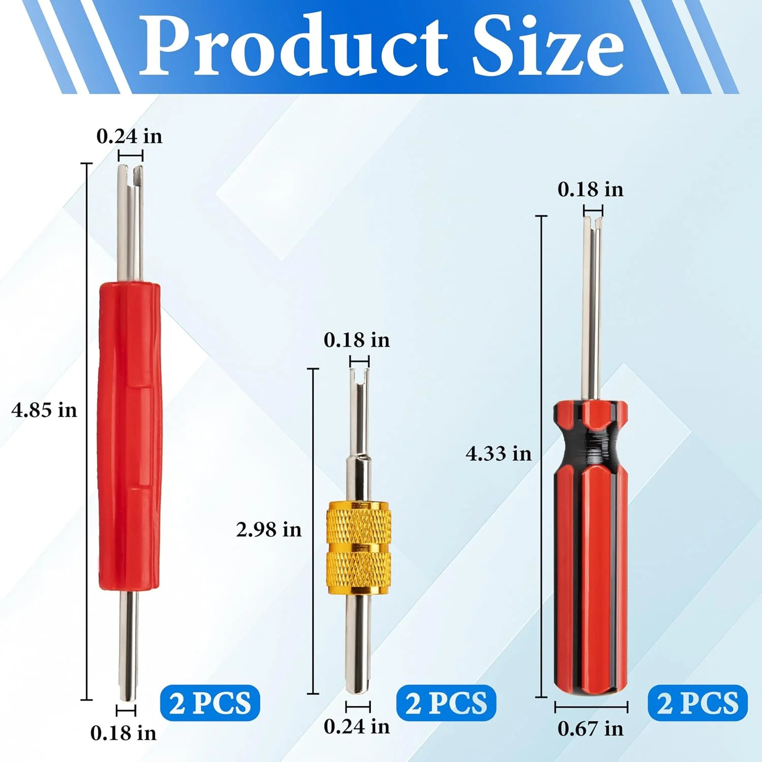 6 Pcs Valve Stem Removal Tool, Single and Double Head Schrader Valve Tool, AC Va